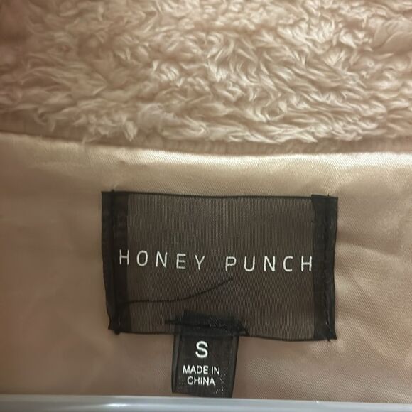 Honey punch faux fur fuzzy jacket size s - Picture 4 of 7